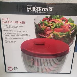 Deluxe Salad / Fruits Spinner Soft Grips Red Top And Clear.